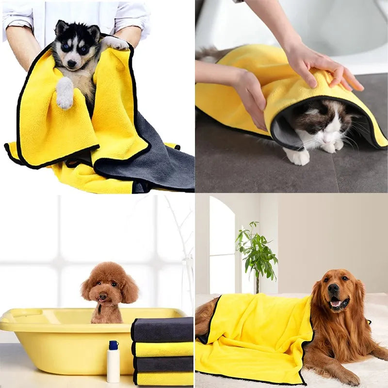 Quick-Dry Pet Bath Towel – Soft, Absorbent Towel for Dogs & Cats